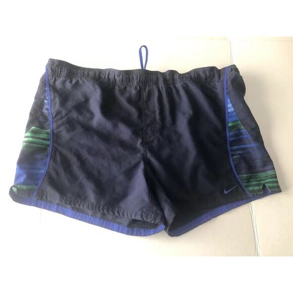 Nike Swim Trunks Shorts Size XL Mens Blue Drawstring Short Stripes Navy GUC - Picture 1 of 11